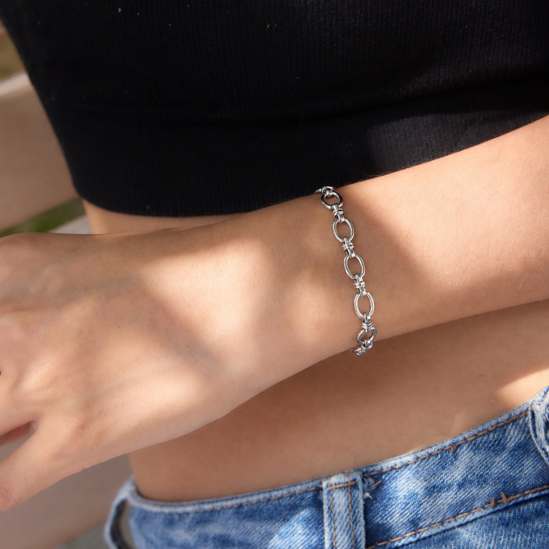 Maze Paperclip Link Chain Bracelet | Silver - PRE ORDER