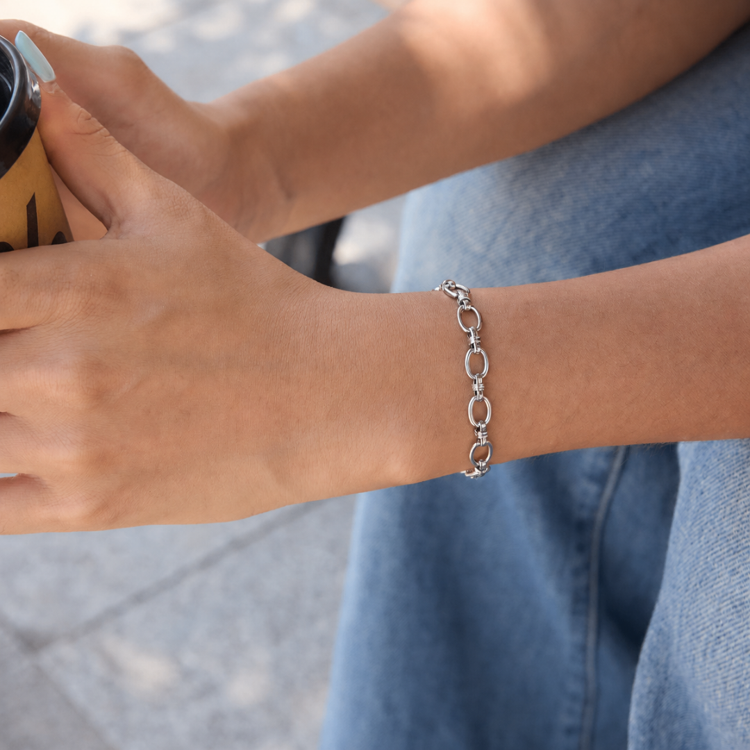 Maze Paperclip Link Chain Bracelet | Silver - PRE ORDER