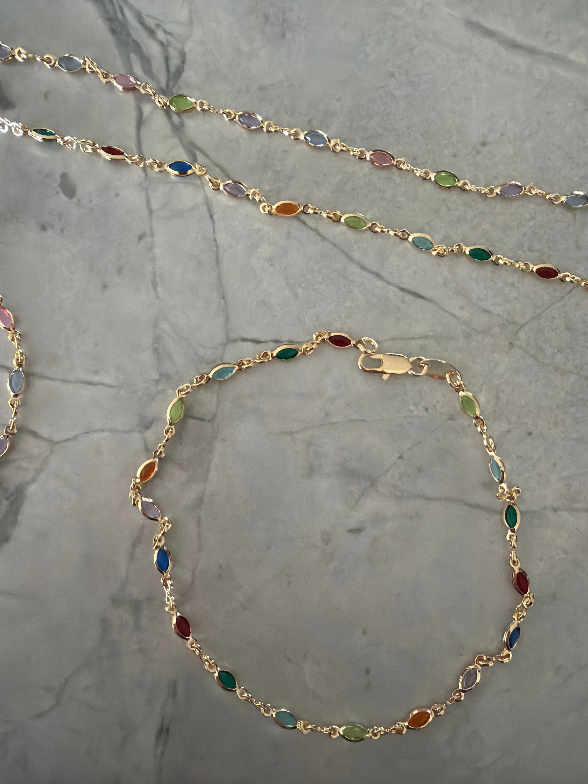 Jacqueline Lee Jewellery | Oval Gem Anklet 18k Gold Filled Sample Sale
