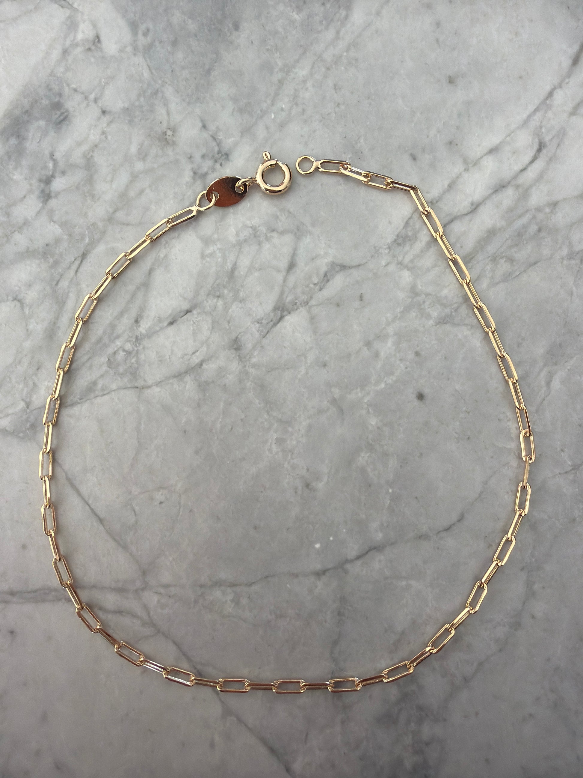 Jacqueline Lee Jewellery | Paperclip Anklet 18k gold filled