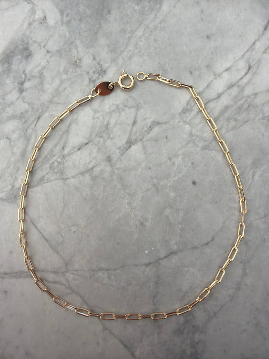 Jacqueline Lee Jewellery | Paperclip Anklet 18k gold filled