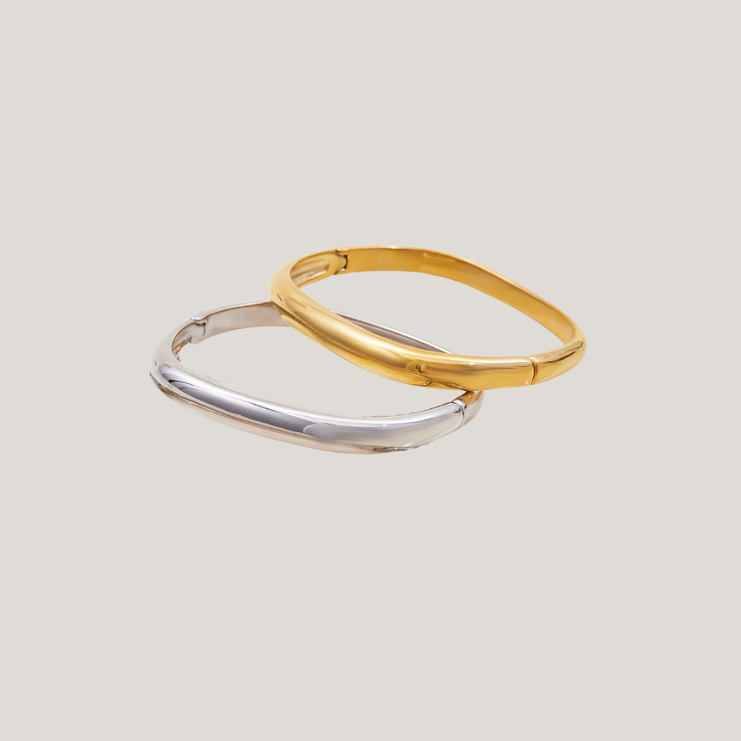 Piper Open Waterproof Classic Bangle | 18k Gold-Coated / Silver-Coated