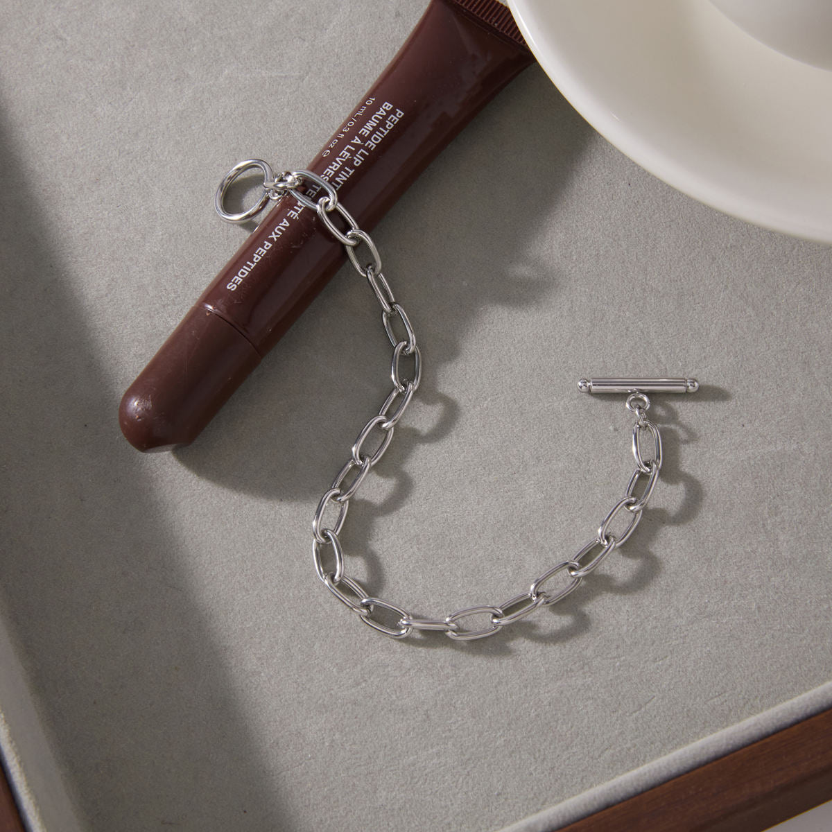 Rain Rolo Link Chain Bracelet with Toggle Clasp | Silver - PRE ORDER