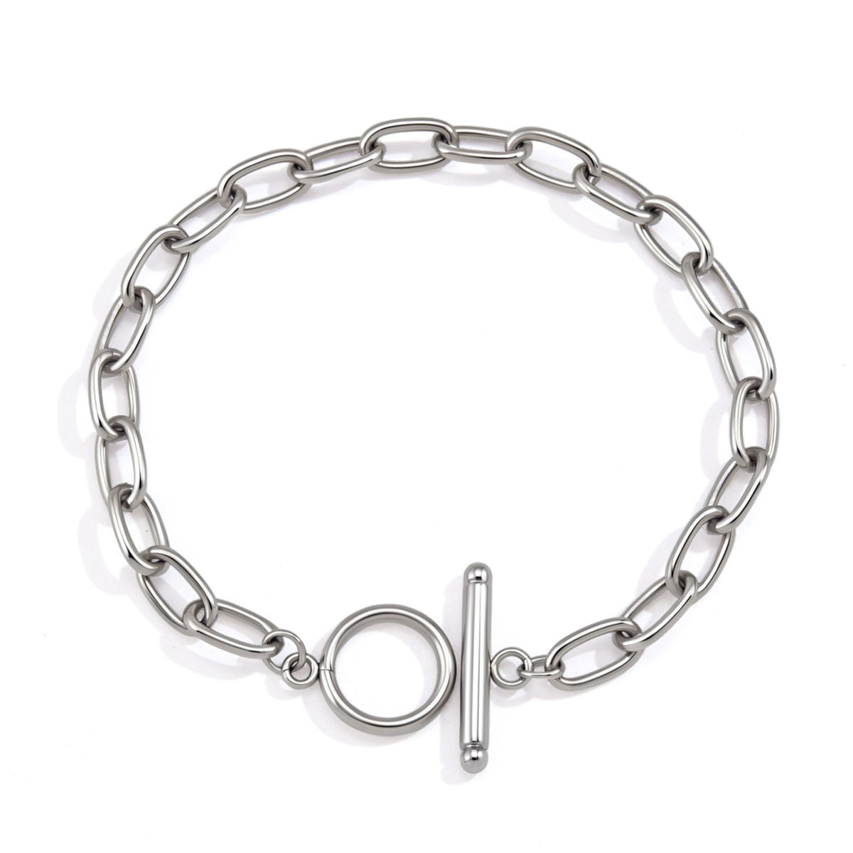 Rain Rolo Link Chain Bracelet with Toggle Clasp | Silver - PRE ORDER