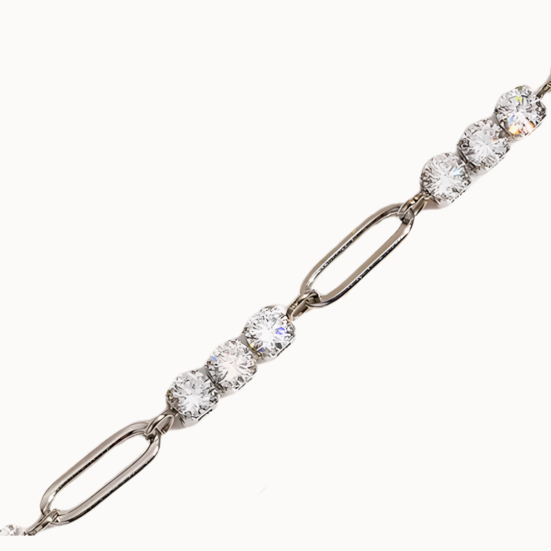 Rebel Alternating Paperclip Tennis Link Bracelet | Silver - PRE ORDER