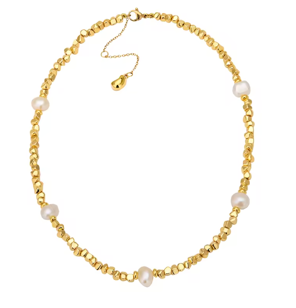 Arial Fresh Water Pearl Necklace — 18K Gold