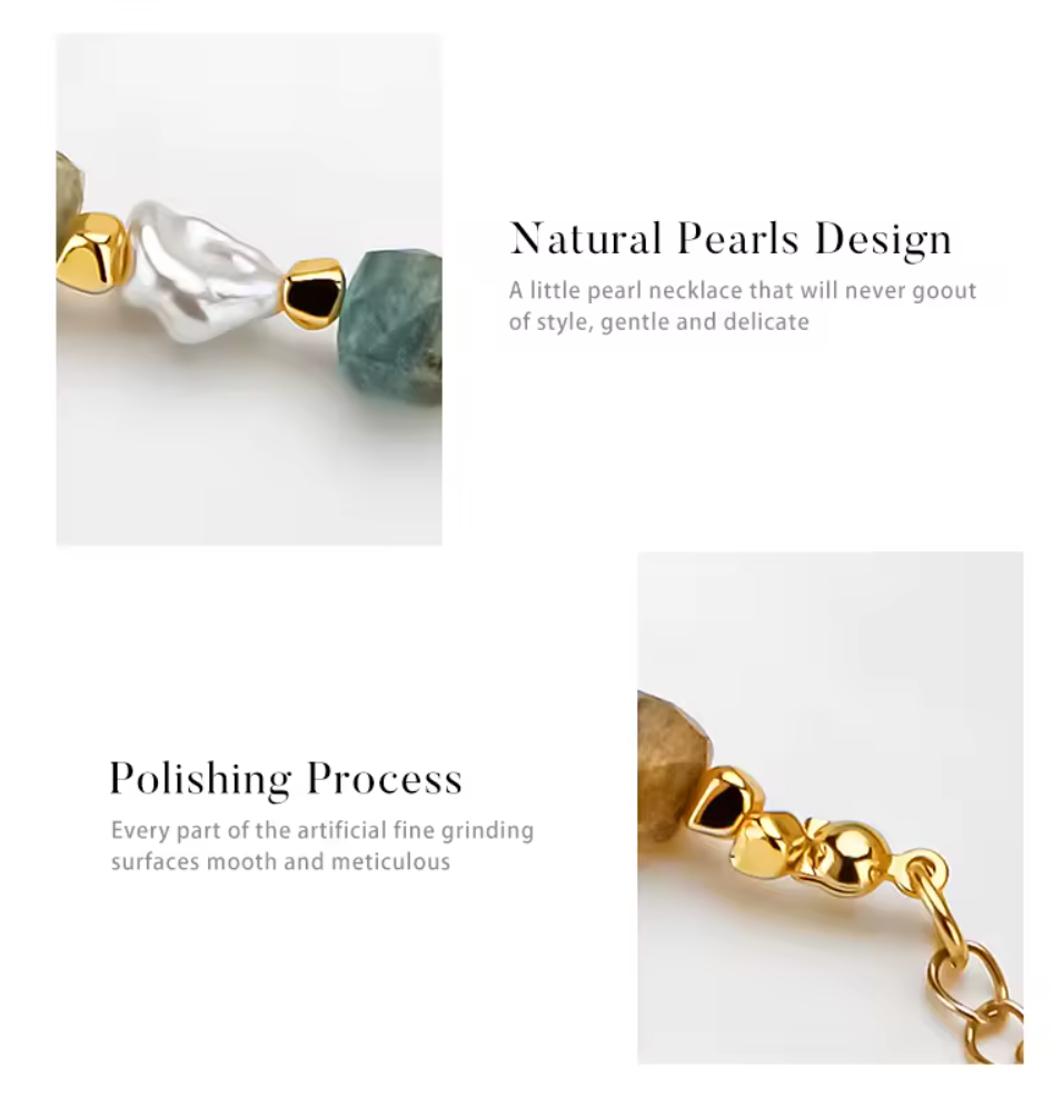 Natural Pearl Stone Choker Everyday - 18k Gold PRE-ORDER