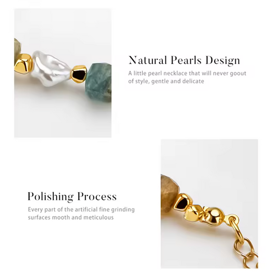 Natural Pearl Stone Choker Everyday - 18k Gold PRE-ORDER