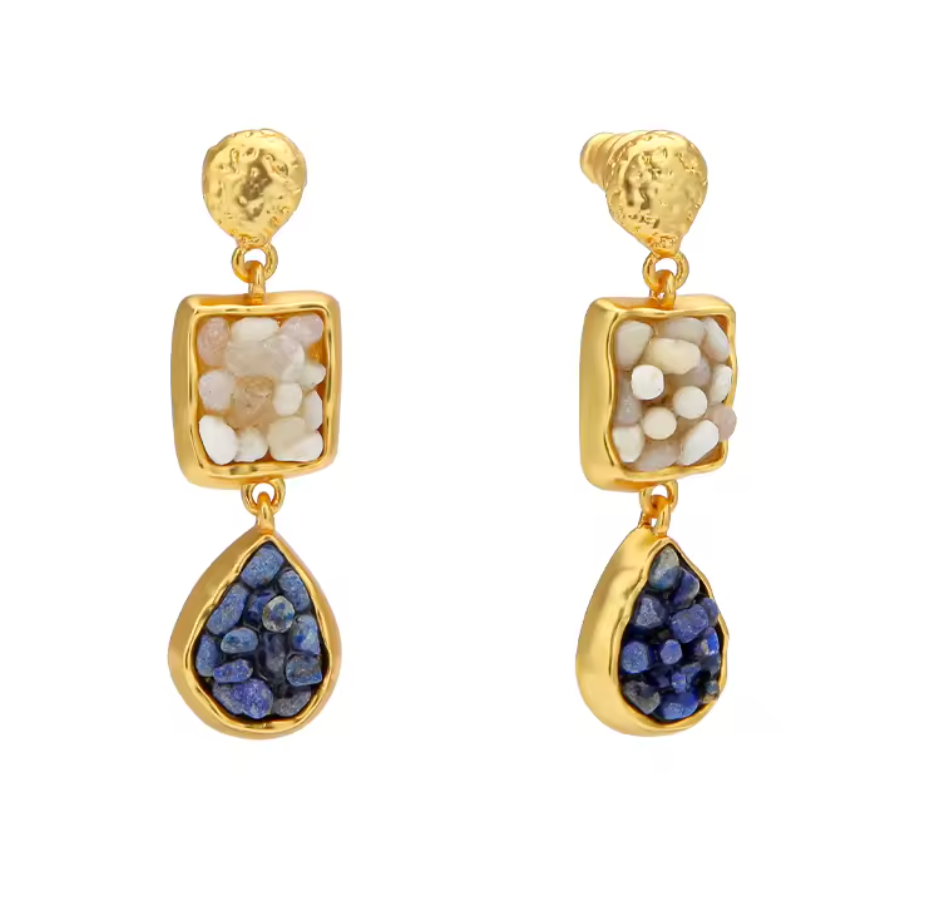 Natural Stone Drop Earrings Semi-Precious Stone