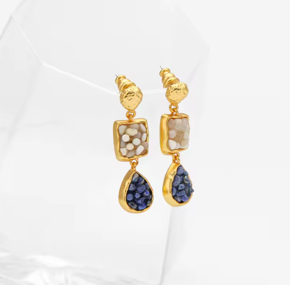 Natural Stone Drop Earrings Semi-Precious Stone