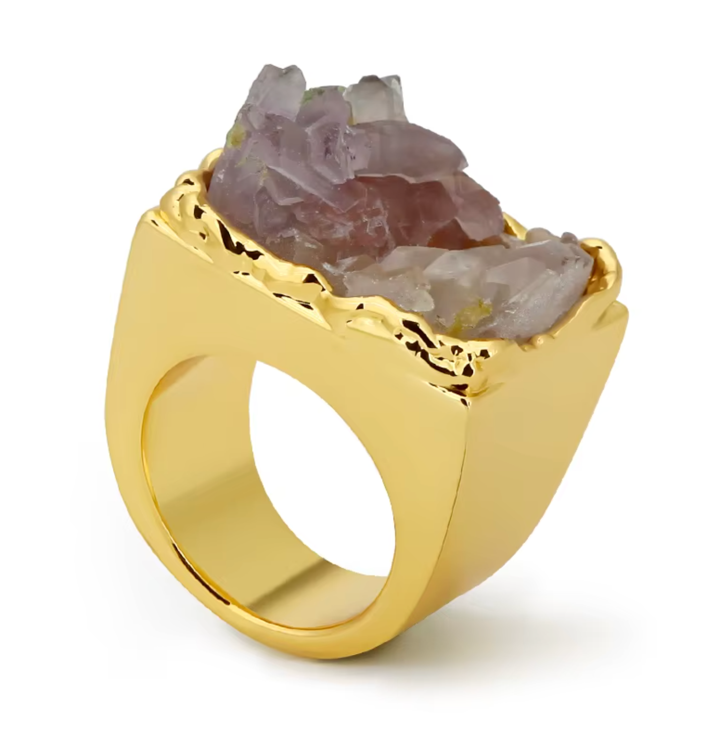 24K Gold Natural Stone Ring — Pre-Order