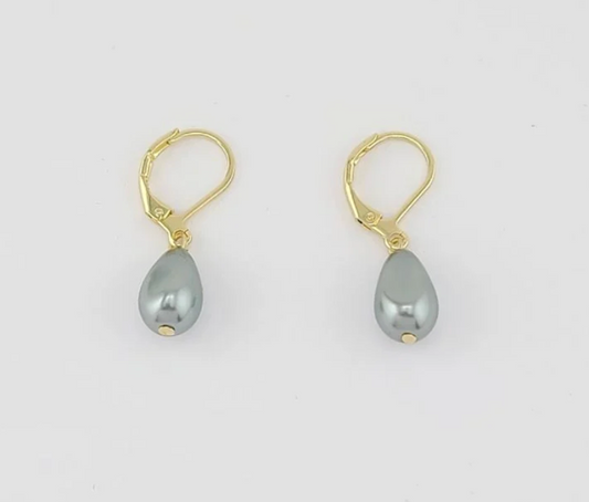 Celine Bridal Mallorca Pearl Drop Earrings | 24k Gold-Coated
