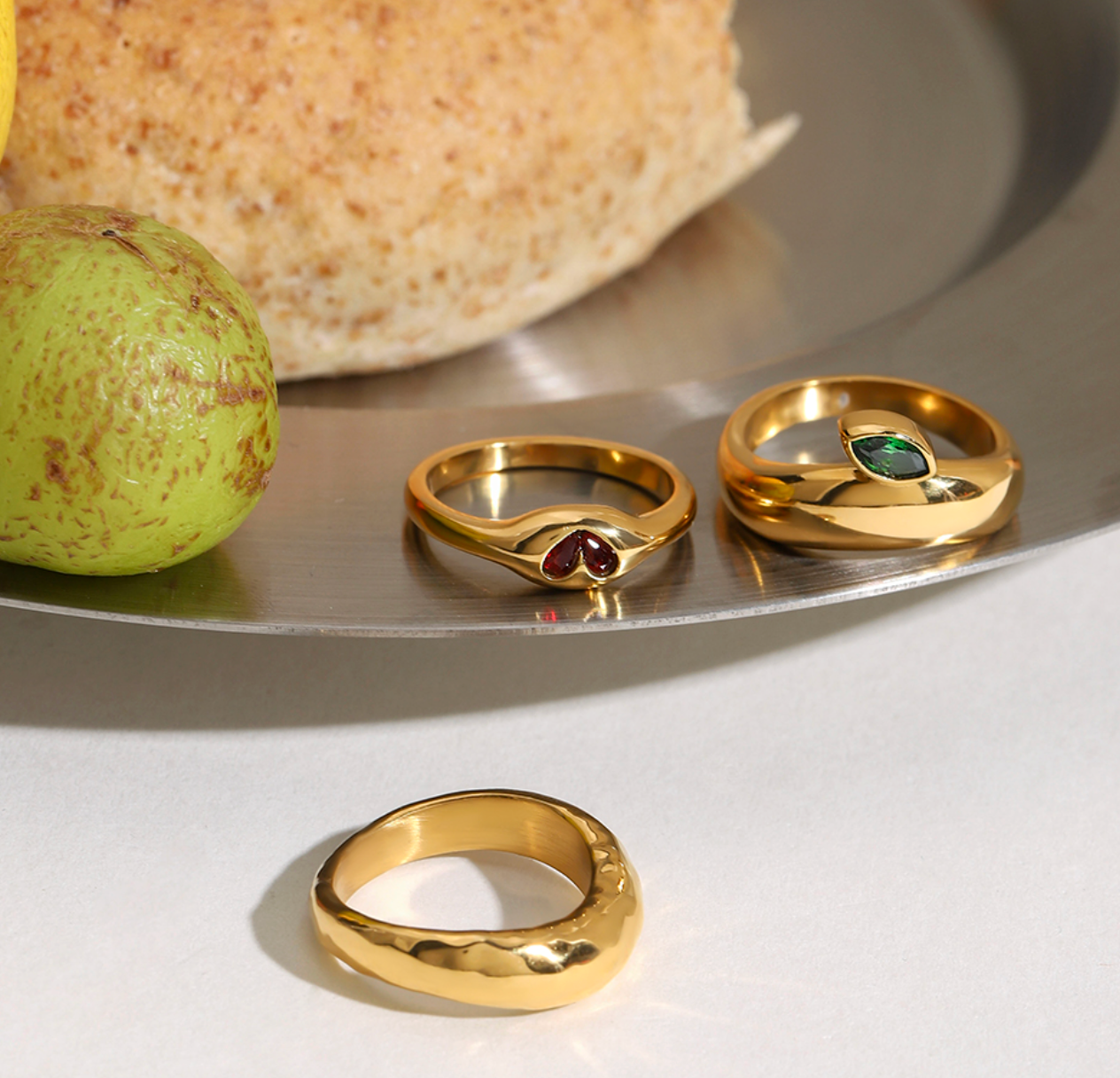 Red Gem Heart Ring
