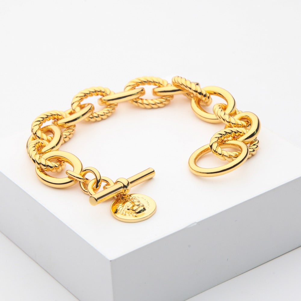 Jacqueline Lee Jewellery | Leone Lion Emblem Toggle Bracelet | 24k Gold-Coated