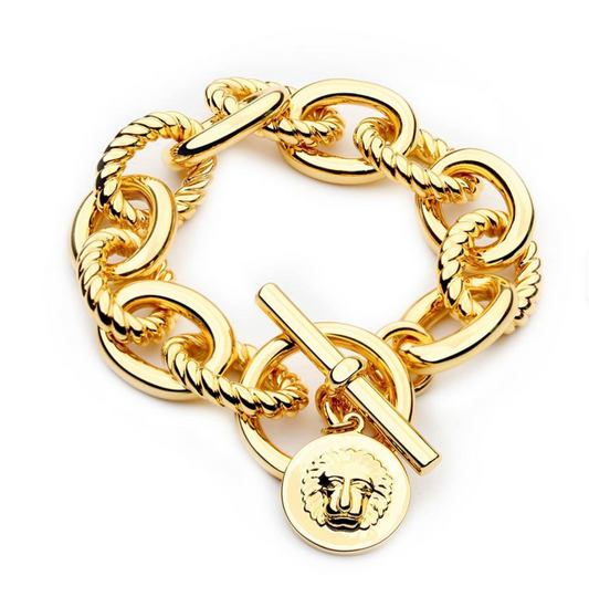 Jacqueline Lee Jewellery | Leone Lion Emblem Toggle Bracelet | 24k Gold-Coated