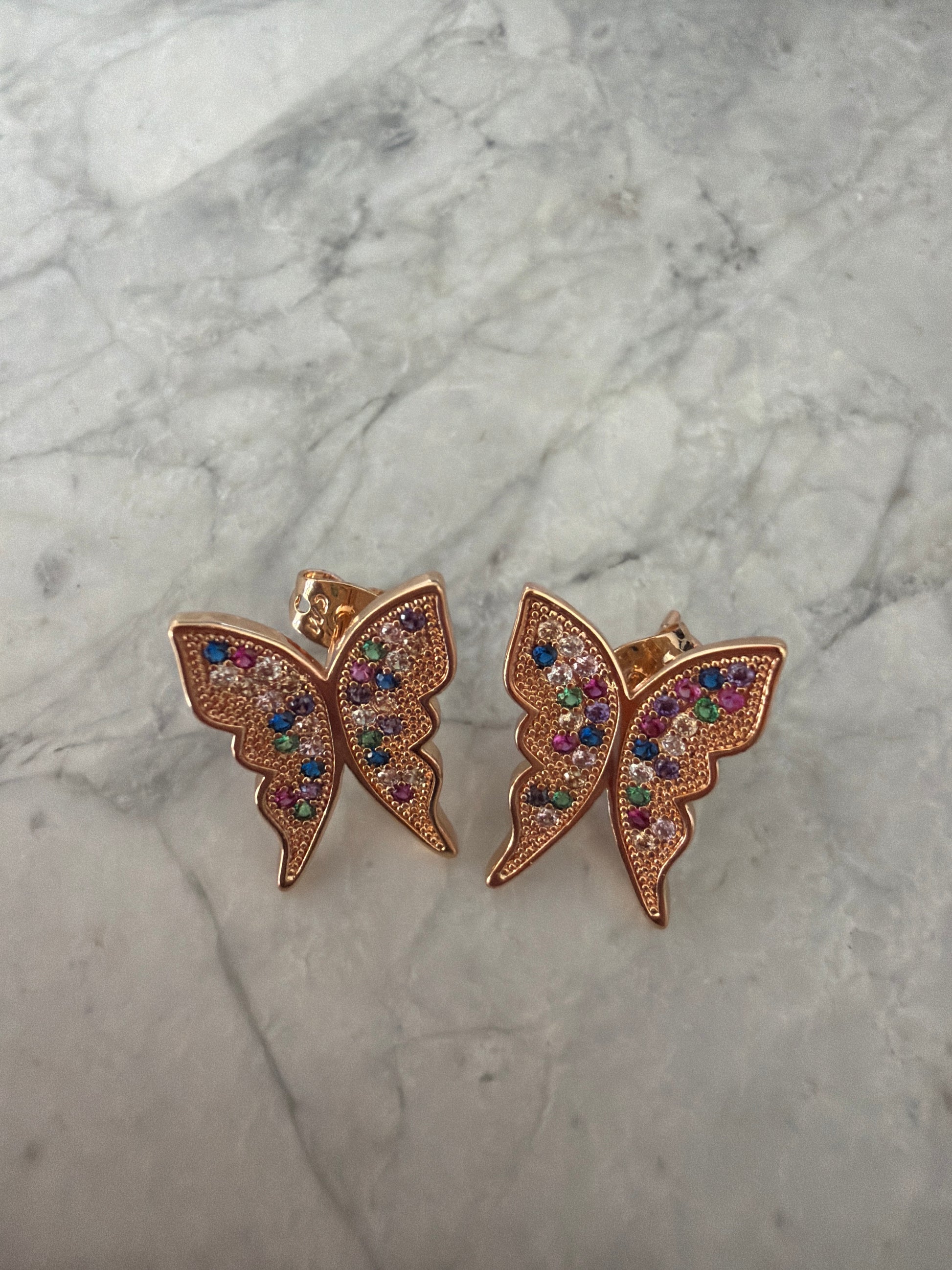 Jacqueline Lee Jewellery | Whimsical Rose Gold Filled Butterfly Earrings