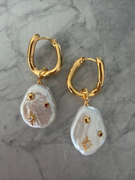 Jacqueline Lee Jewellery | Whimsy Pearl Gold Earrings