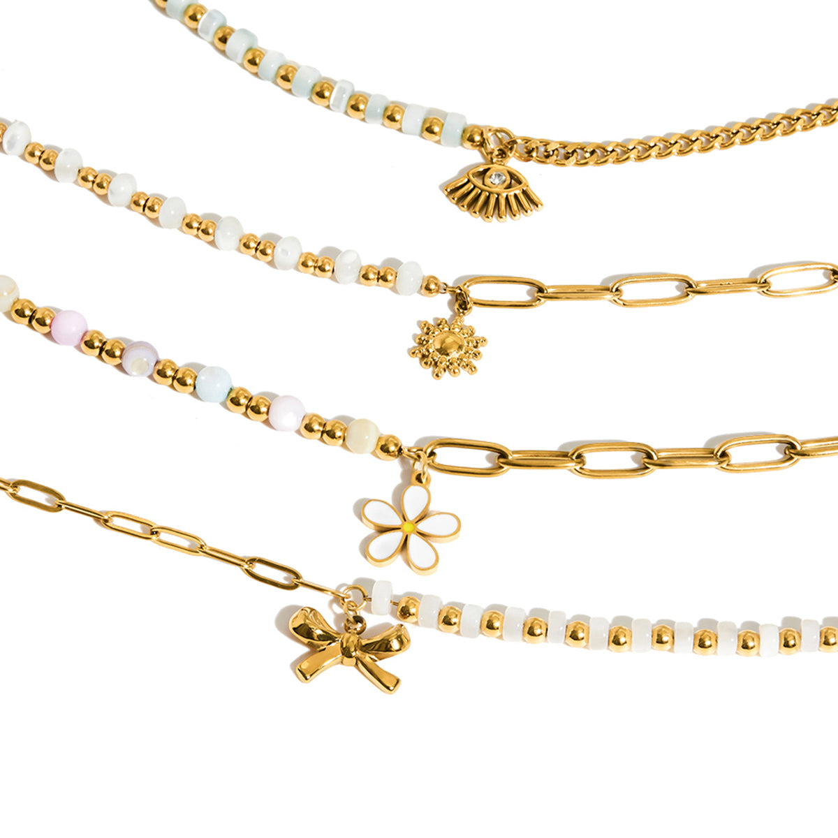 18K Gold Waterproof ocean-proof summer stack set