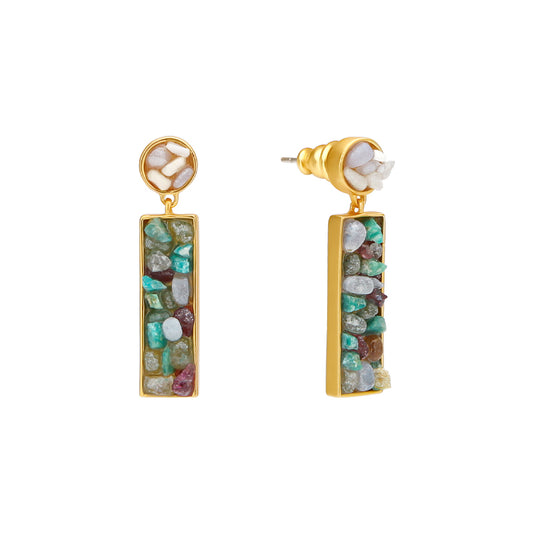 Riviera Stone Drop Earrings - Semi Precious