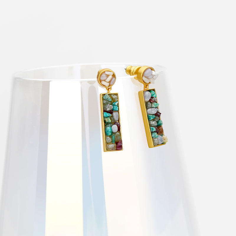 Riviera Stone Drop Earrings - Semi Precious