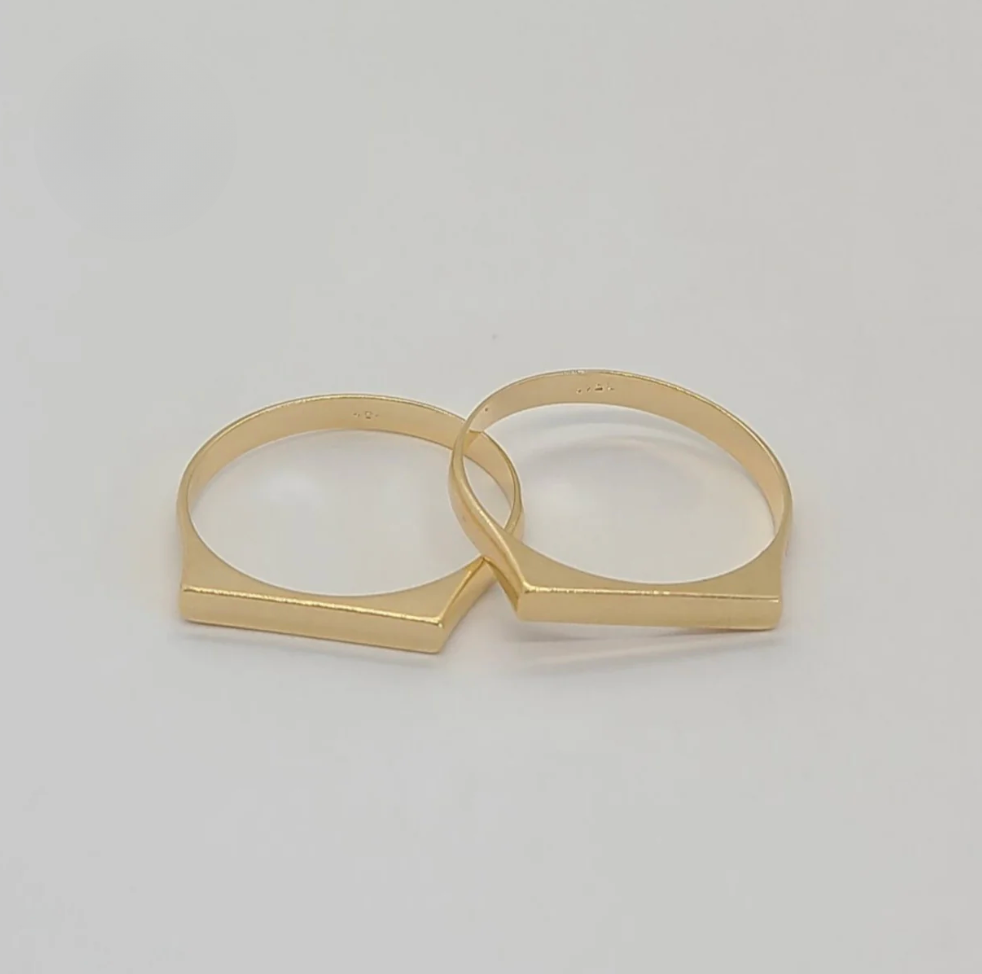 Square Plain Gold Filled Ring