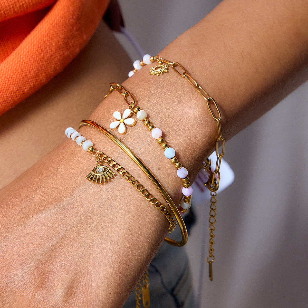 18K Gold Waterproof ocean-proof summer stack set