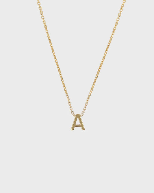 9K Solid Gold Petite Letter Necklace